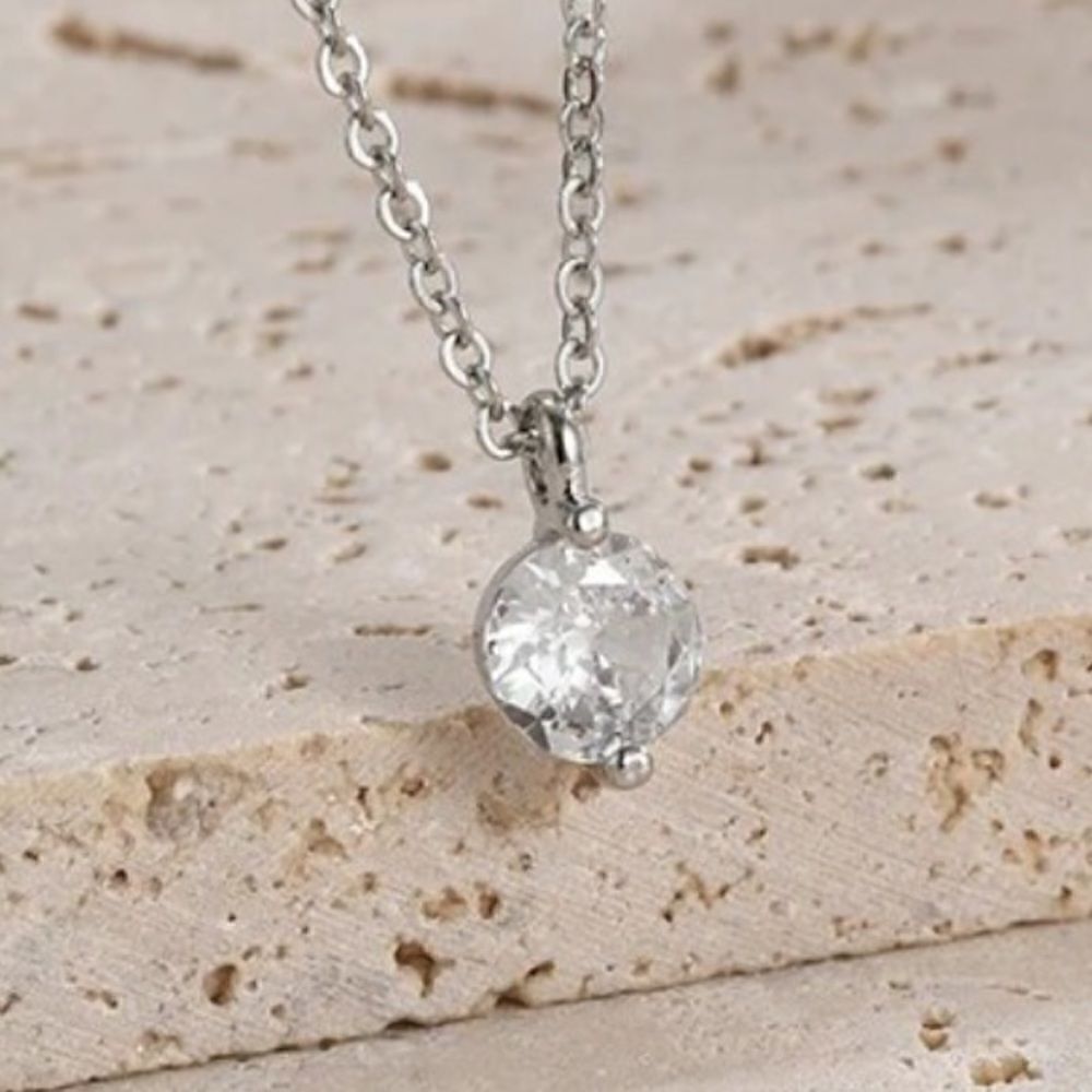 The Daintiest Solitaire pendant necklace in silver